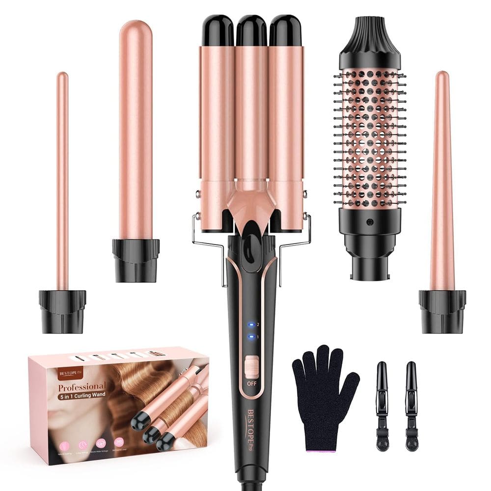 Conjunto de modeladores BESTOPE PRO 5 em 1 com escova de íons negativos
