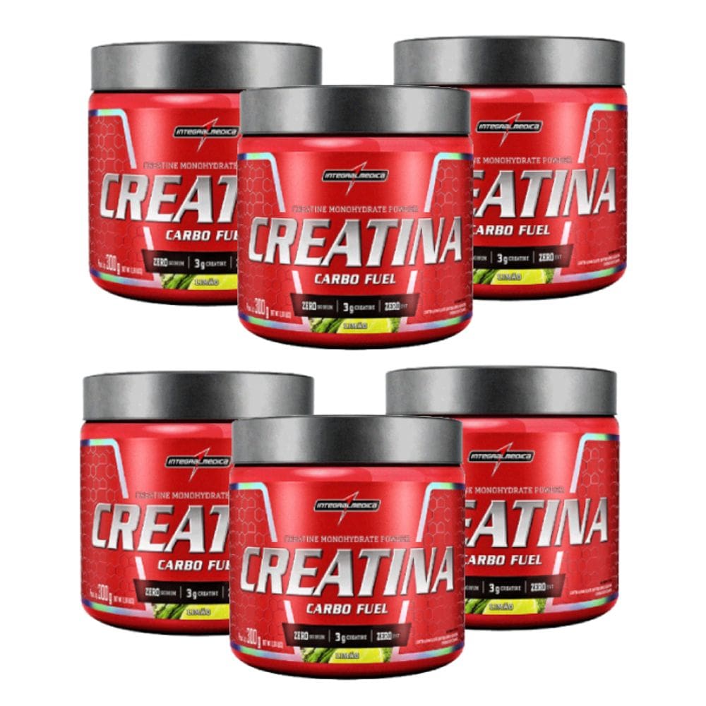 Kit Creatina Carbo Fuel (300g) Integralmedica Limão - 6 Unidades
