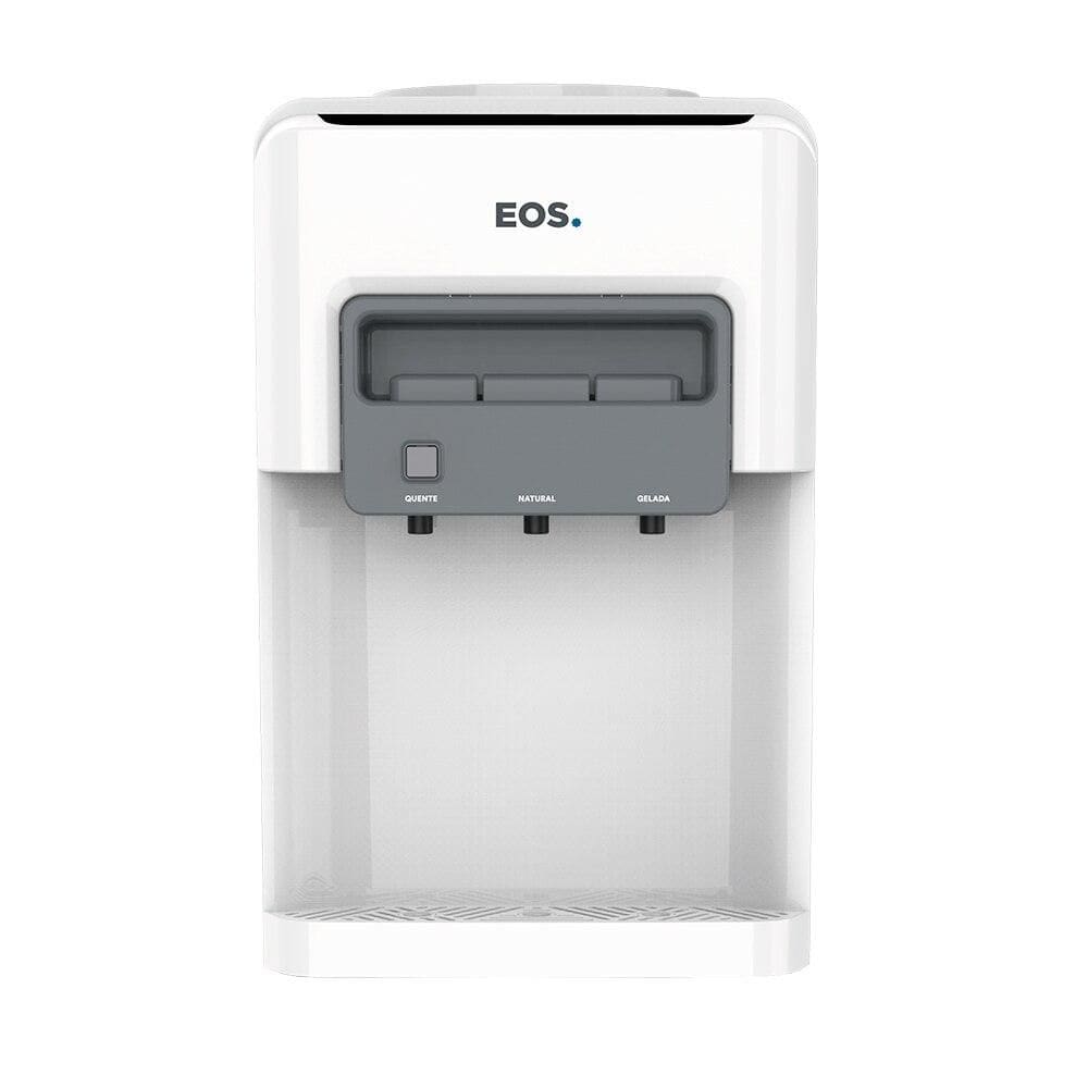 Bebedouro de Mesa para Garrafão EOS Mineralle Eletrônico Água Quente, Fria e Natural Branco EBE06QB 220V