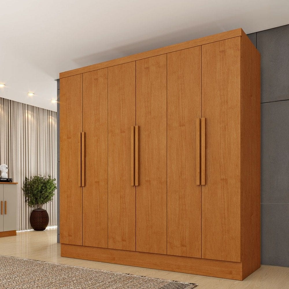 Guarda-Roupa Casal Bariloche 6 Portas 4 Gavetas Cinamomo - Tcil Móveis