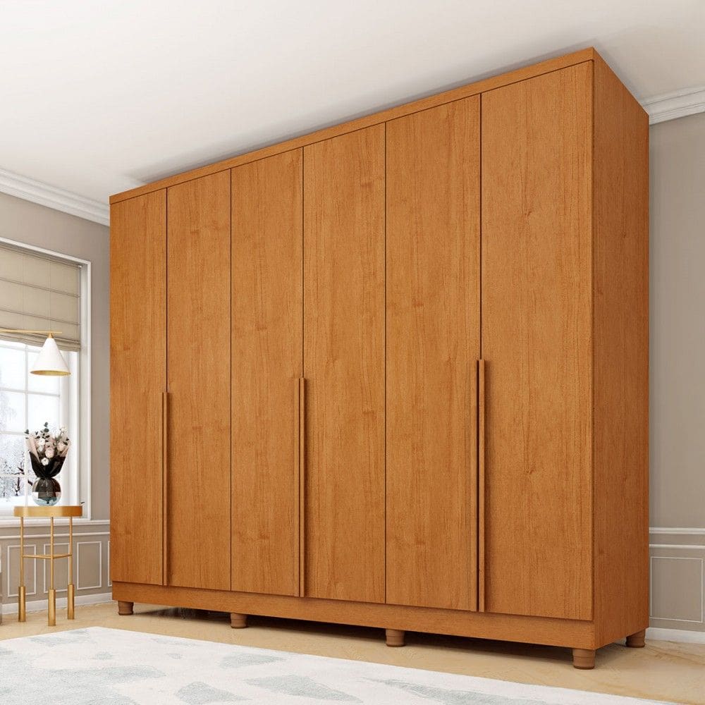 Guarda-Roupa Casal Cataguases 6 Portas 4 Gavetas 31399 Cinamomo - Tcil Móveis