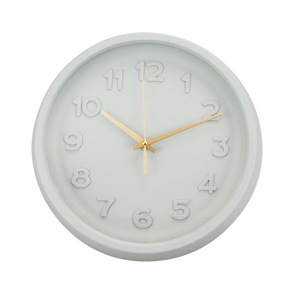 Relógio Parede Moderno Cozinha Redondo Cinza 27cm