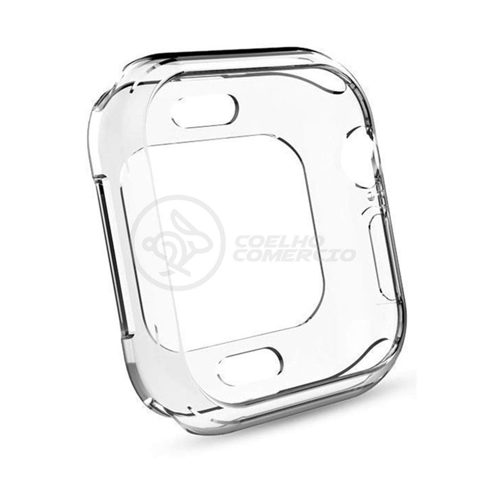 Capa Case Proteção 360 Borda Silicone 42mm 44mm TPU Flexível Transparente Para Smartwatch, IWO, W34s