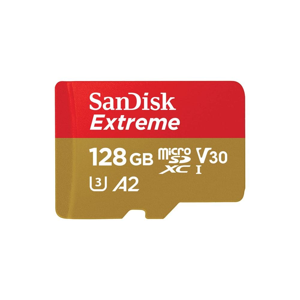 Cartão de memória SanDisk 128GB Extreme microSDXC UHS-I com adaptador