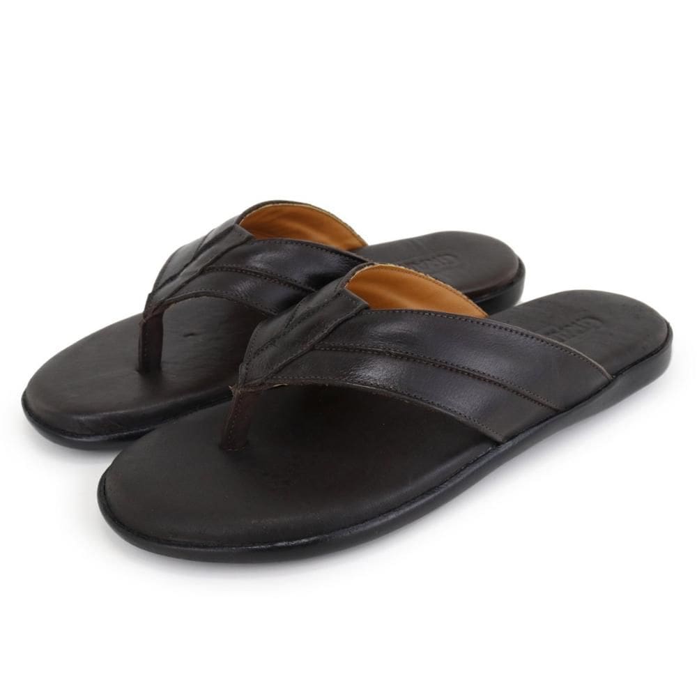 Chinelo de Dedo Couro Masculino Confortável Resistente