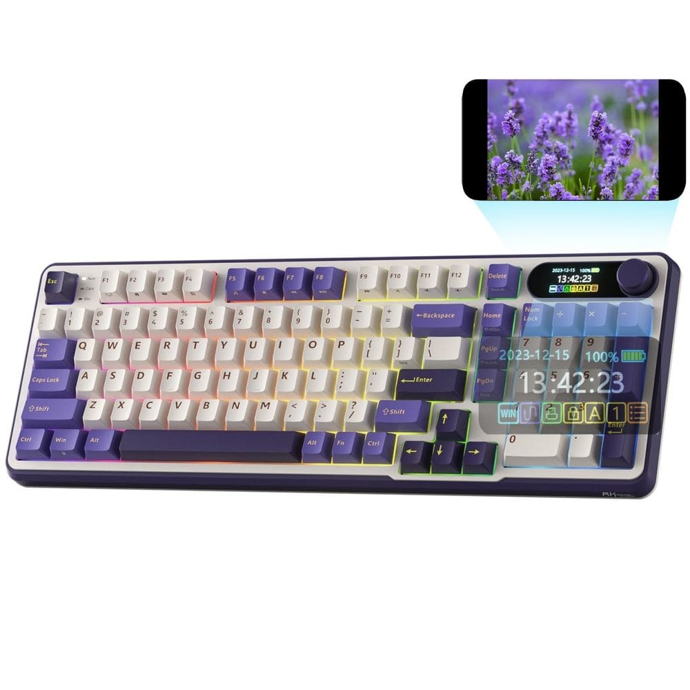 Teclado mecânico RK ROYAL KLUDGE S98 com tela inteligente 96%