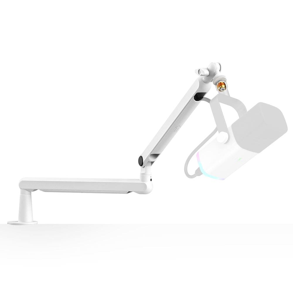 Suporte de microfone Boom Arm FIFINE BM88W de baixo perfil em metal branco