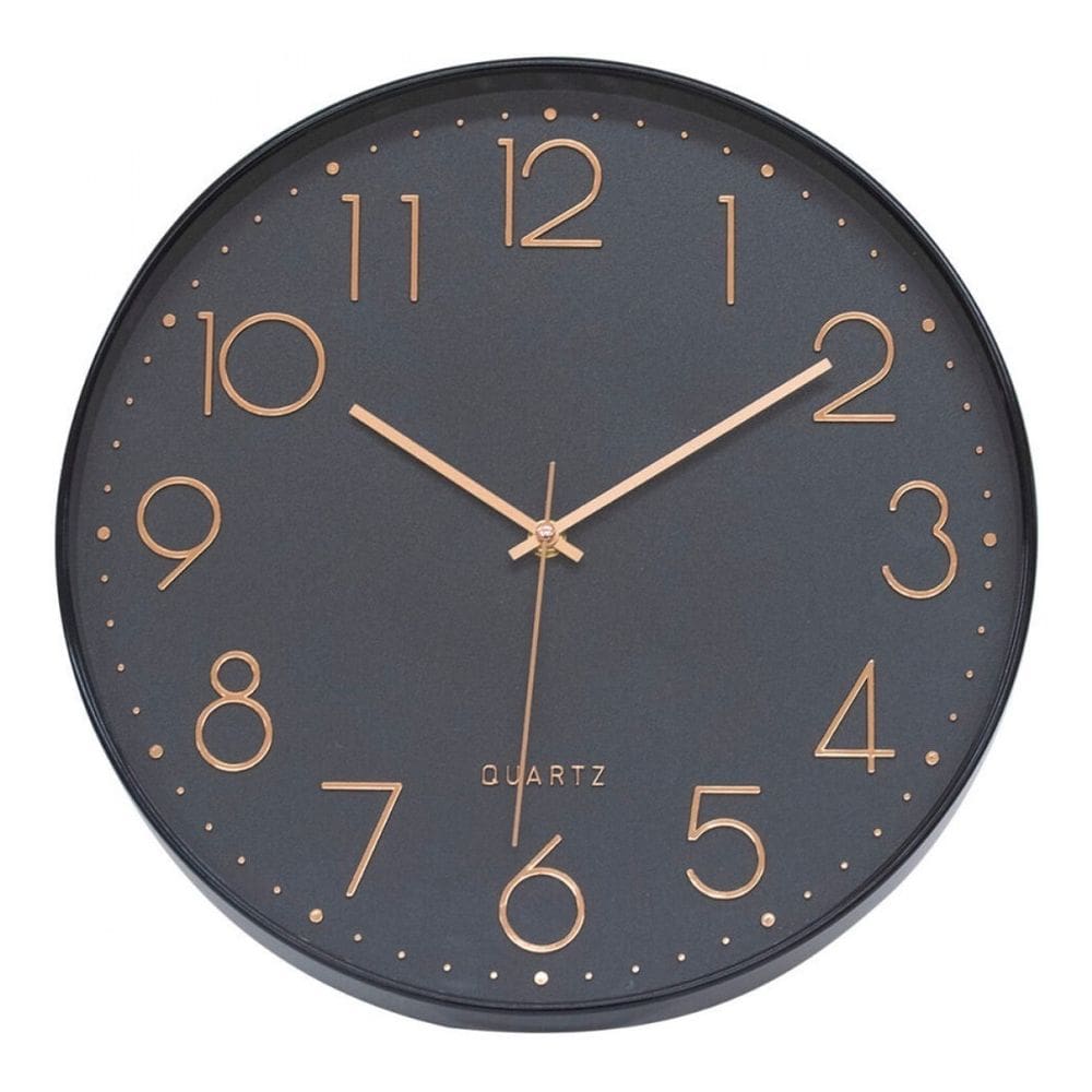 Relógio De Parede Moderno Grande Preto - 35cm