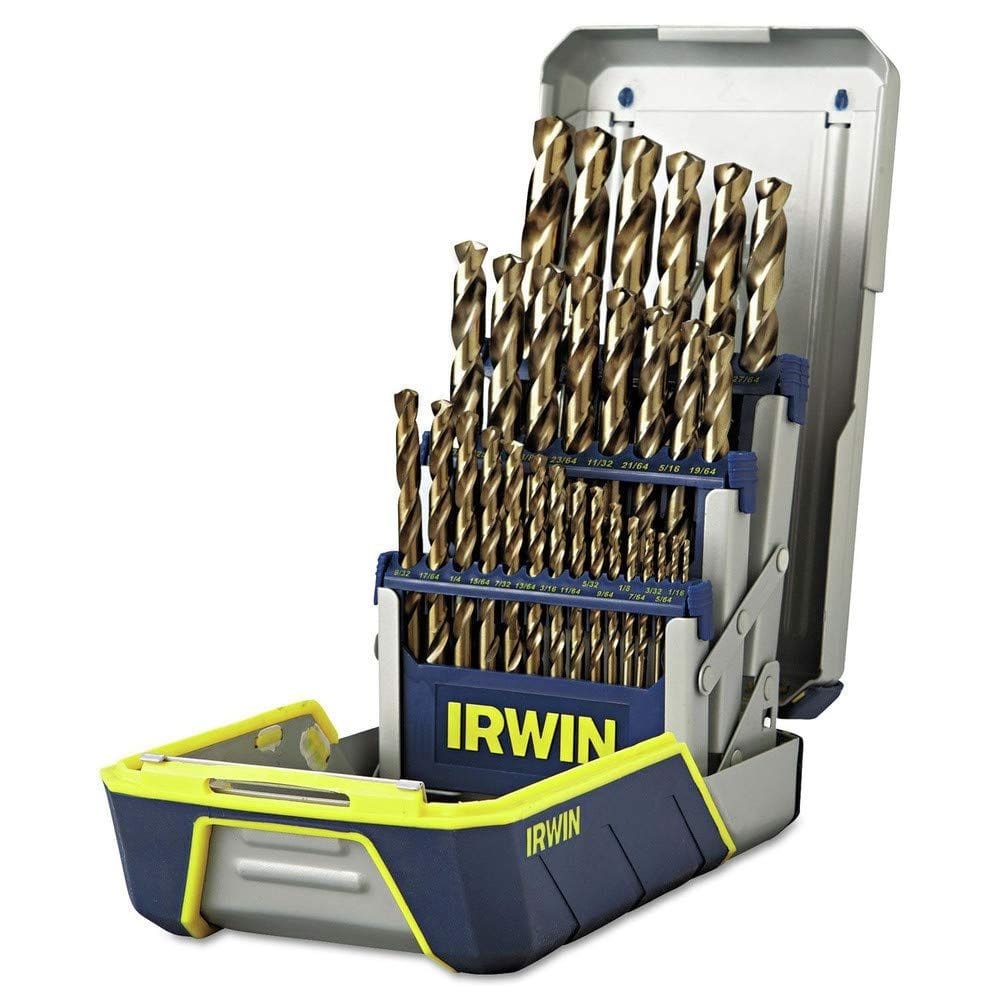 Conjunto de brocas IRWIN M35 em liga de cobalto, 29 peças, 1/16-1/2 pol.