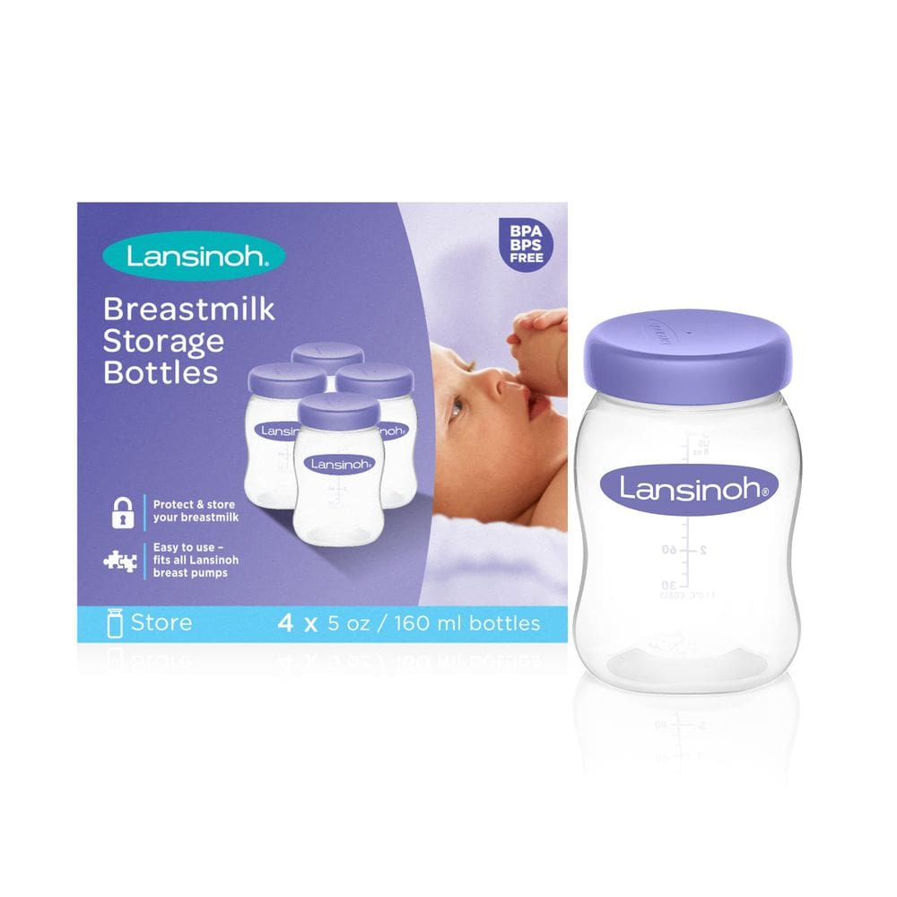 Frascos de armazenamento de leite materno Lansinoh 150mL 4 unidades
