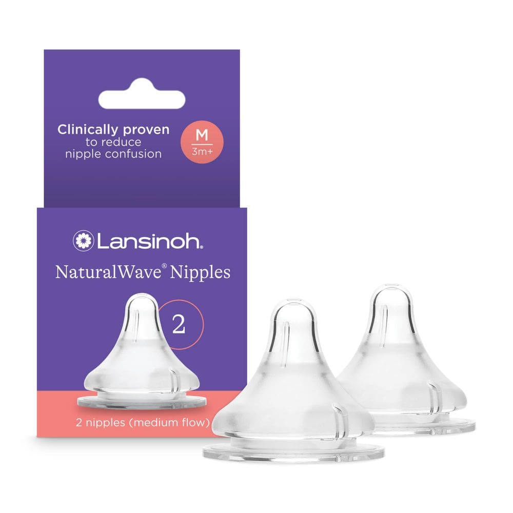 Bicos de mamadeira Lansinoh NaturalWave 3 ou mais meses, 2 unidades