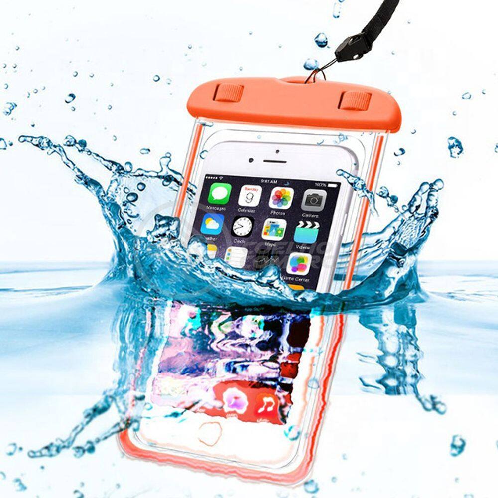 Capa Bolsa A Prova Dágua Impermeável Universal Para Celular - Laranja