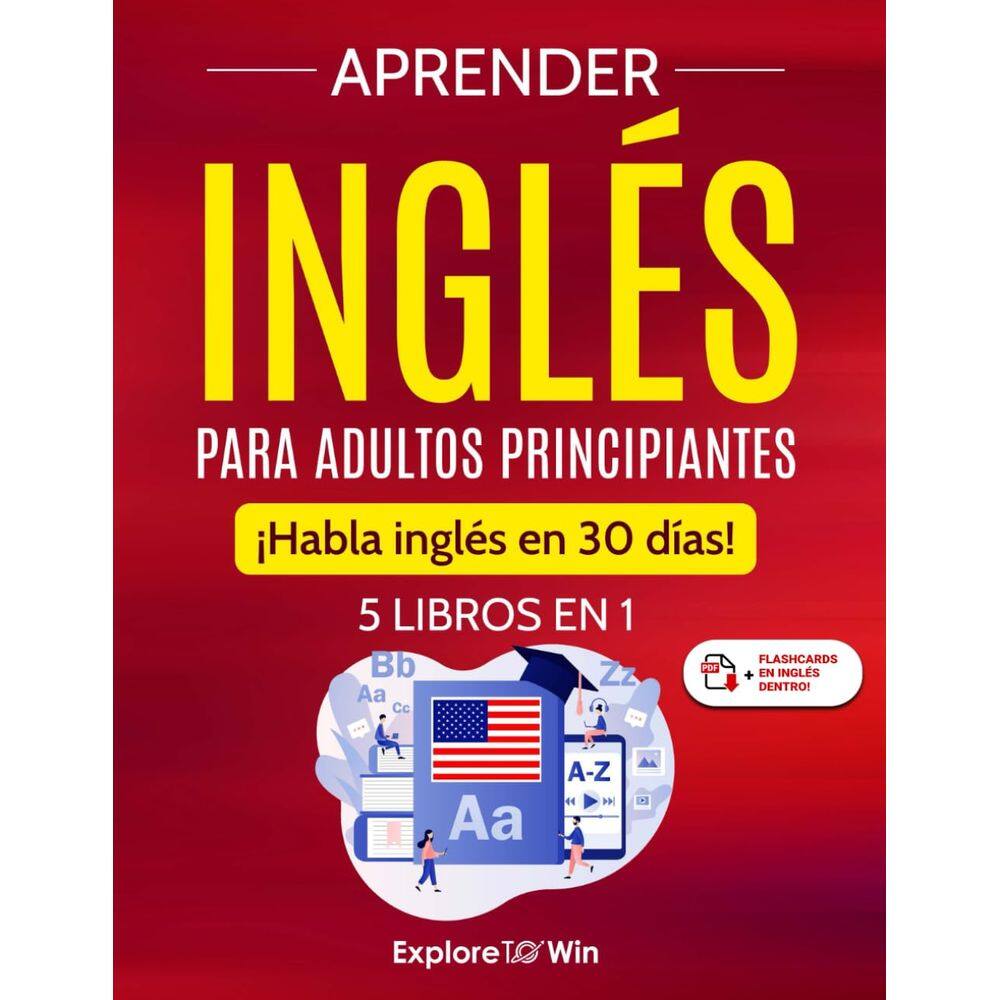 Conjunto de aprendizagem de inglês para adultos iniciantes: 5 livros em 1