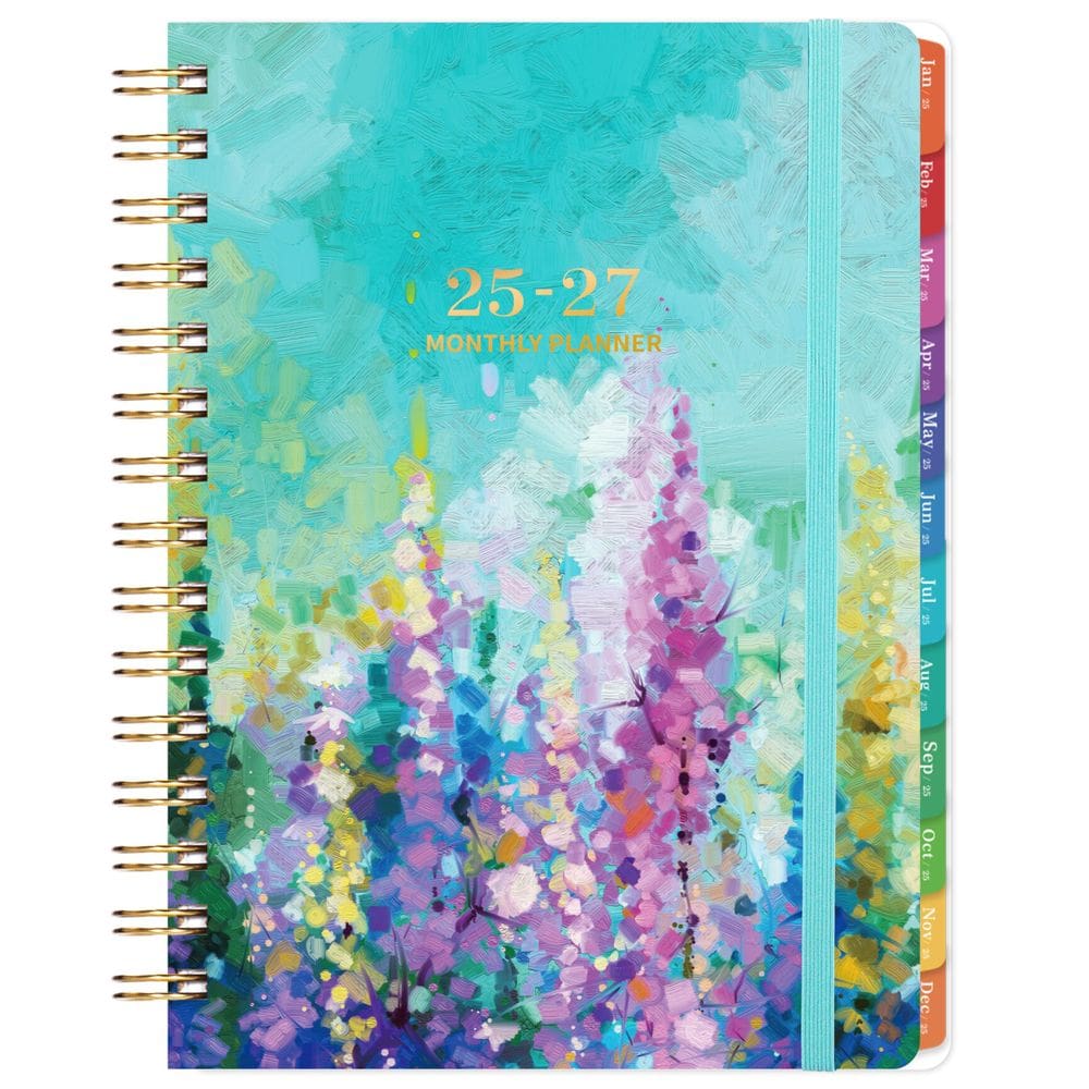 Agenda mensal Artfan 2025-2027, janeiro-dezembro, 16 x 21 cm, pintura a óleo