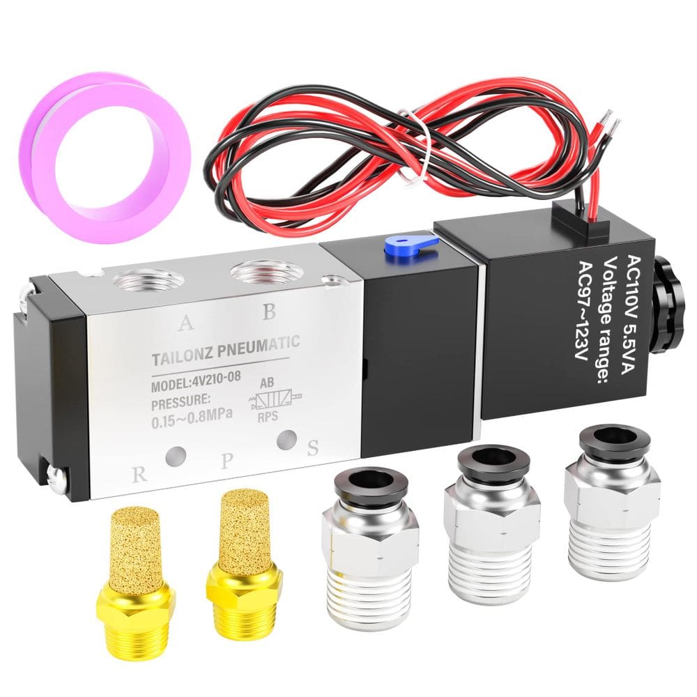 Válvula solenóide TAILONZ PNEUMATIC 4V210-08 AC110V 1/4NPT 5 vias