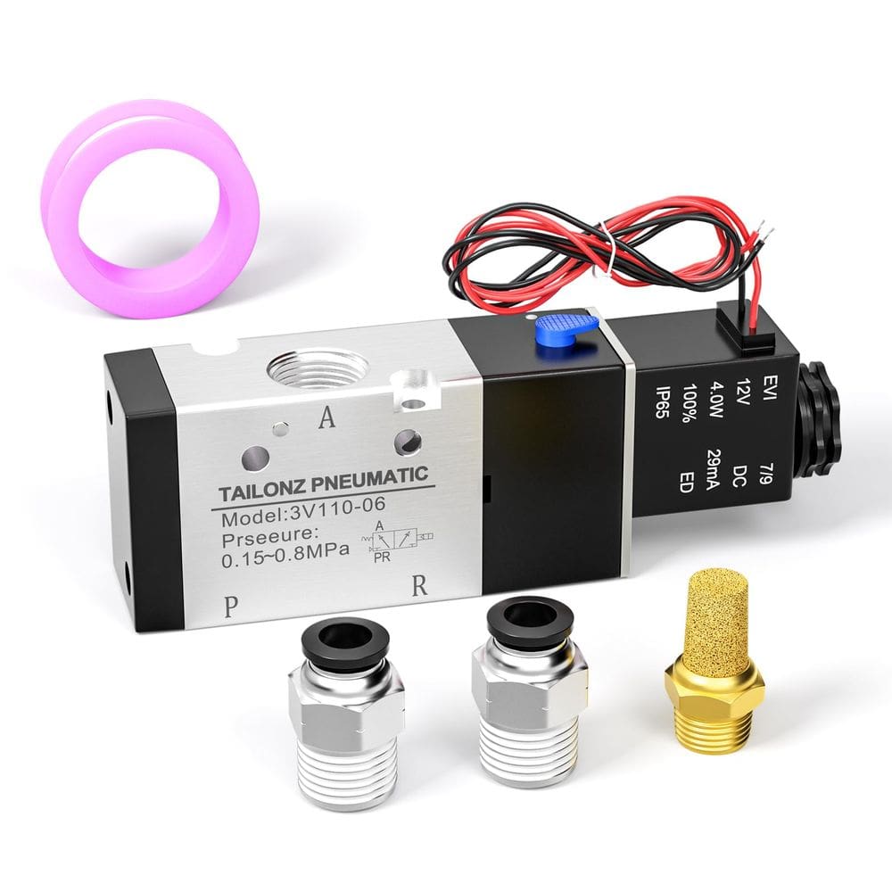 Válvula solenóide TAILONZ PNEUMATIC 3V210-08 DC12V 1/4NPT 3 vias