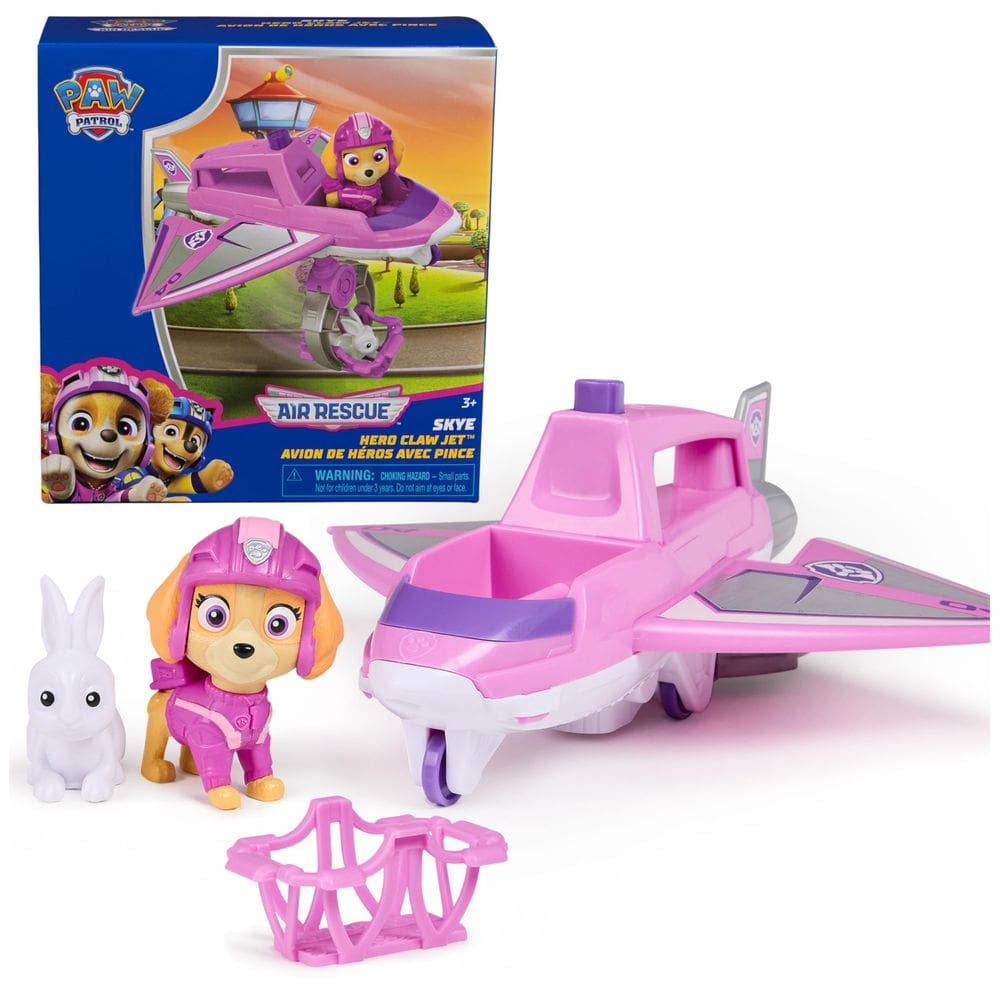 Boneco de ação Toy Paw Patrol Air Rescue Skye com Hero Claw Jet
