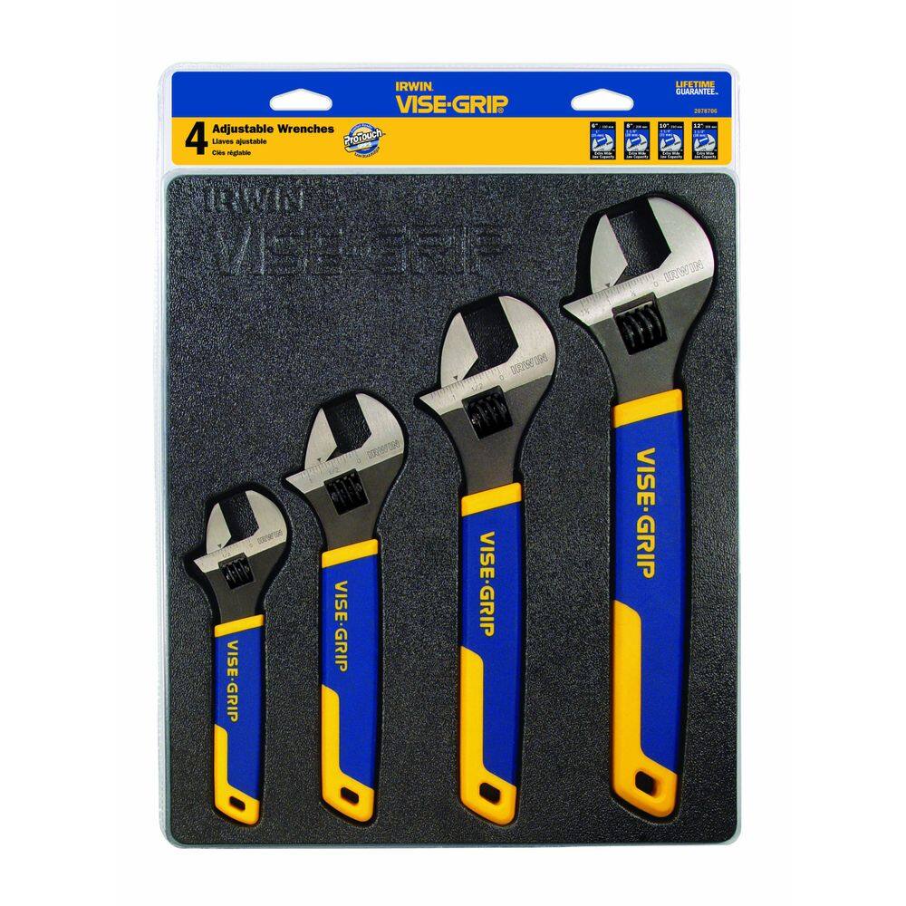 Conjunto de chaves ajustáveis IRWIN VISE-GRIP de 4 peças SAE/MM