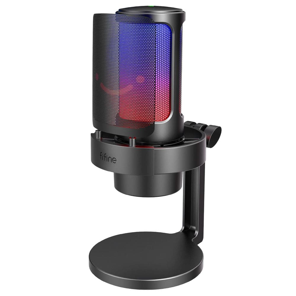 Microfone para jogos FIFINE A8 USB PC para streaming com RGB