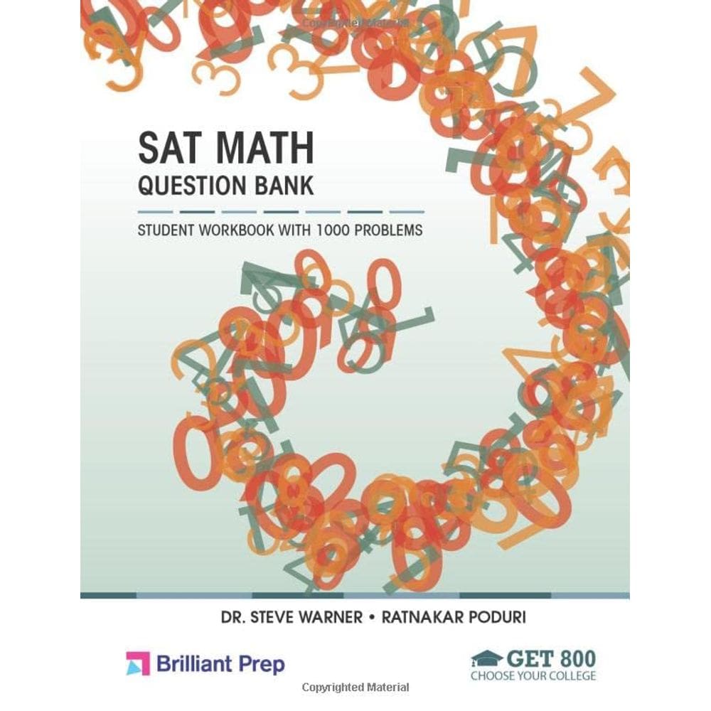 Livro de exercícios SAT Math Question Bank com 1000 problemas