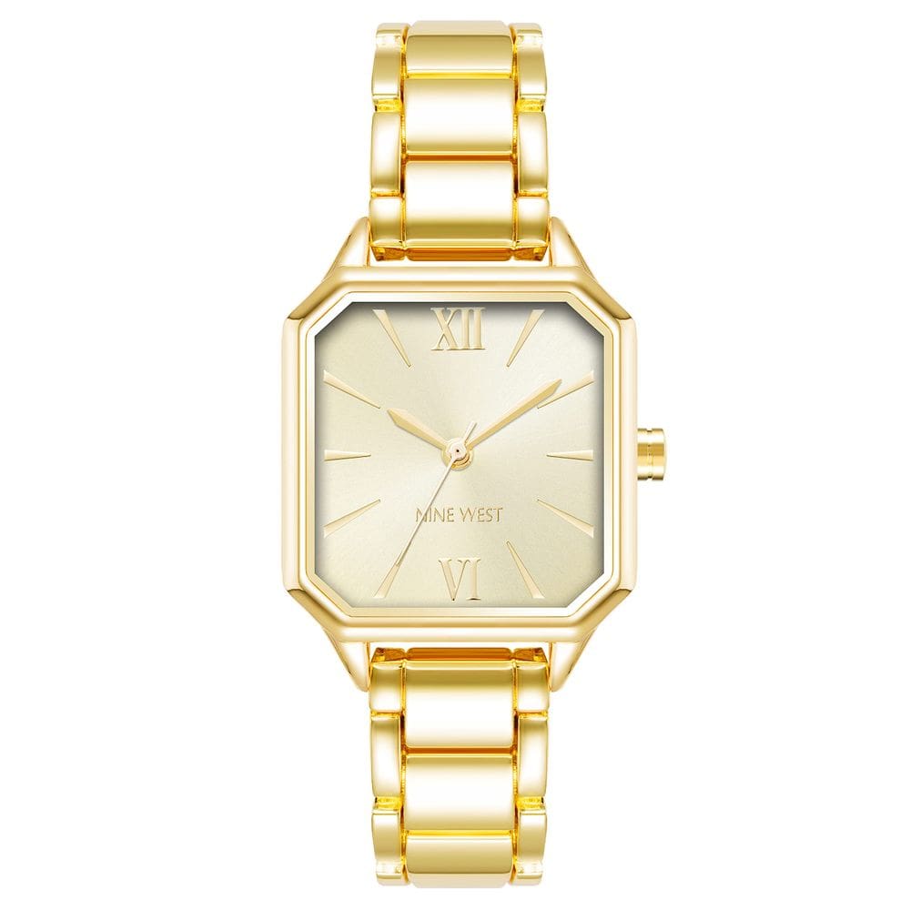 Relógio: pulseira feminina Nine West, cristal mineral, dourado