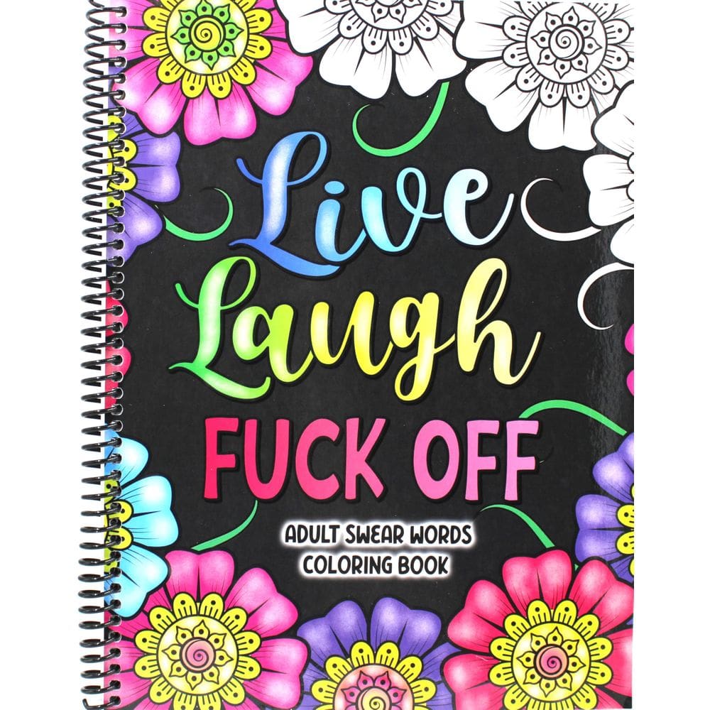 Livro de colorir Adult Swear Words Live, Laugh, Fuck Off