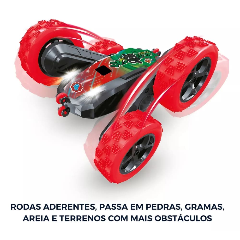 Carrinho Controle Remoto Flipcar Polibrinq 4x4 Gira Anda Dos 2 Lados Radical