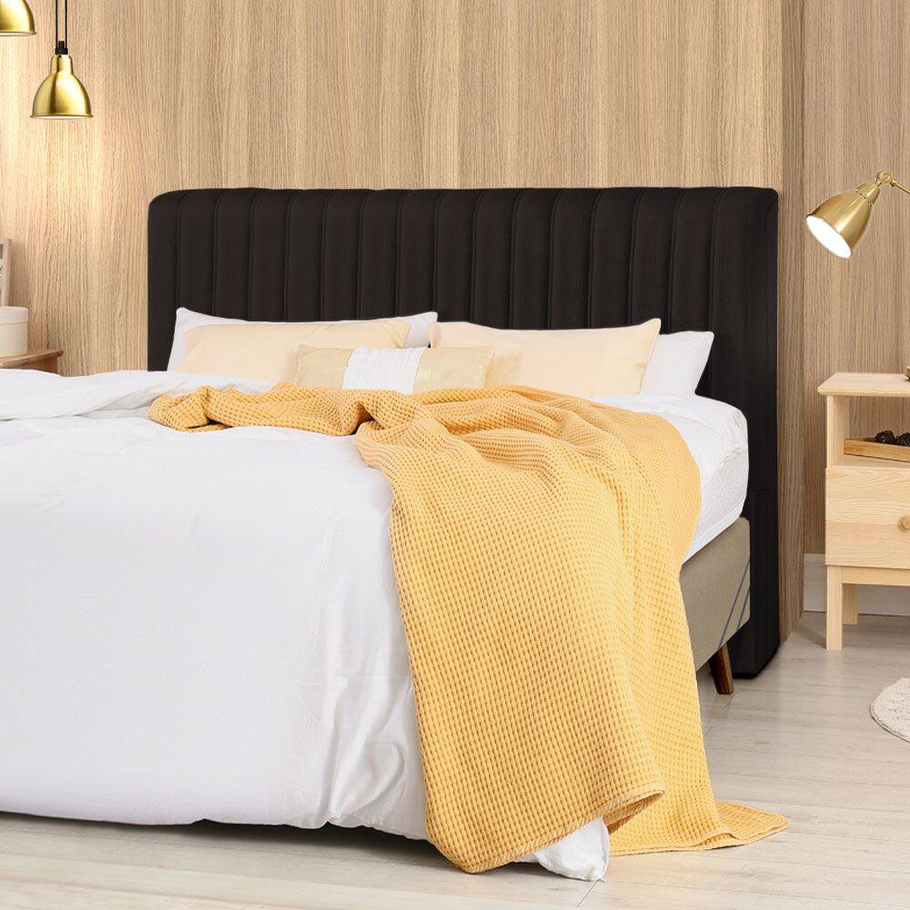 Cabeceira Cama Box King 1,93m Estofada Havai Linho Marrom Escuro