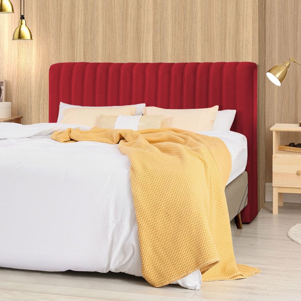 Cabeceira Cama Box King 1,93m Estofada Havai Veludo Vermelho