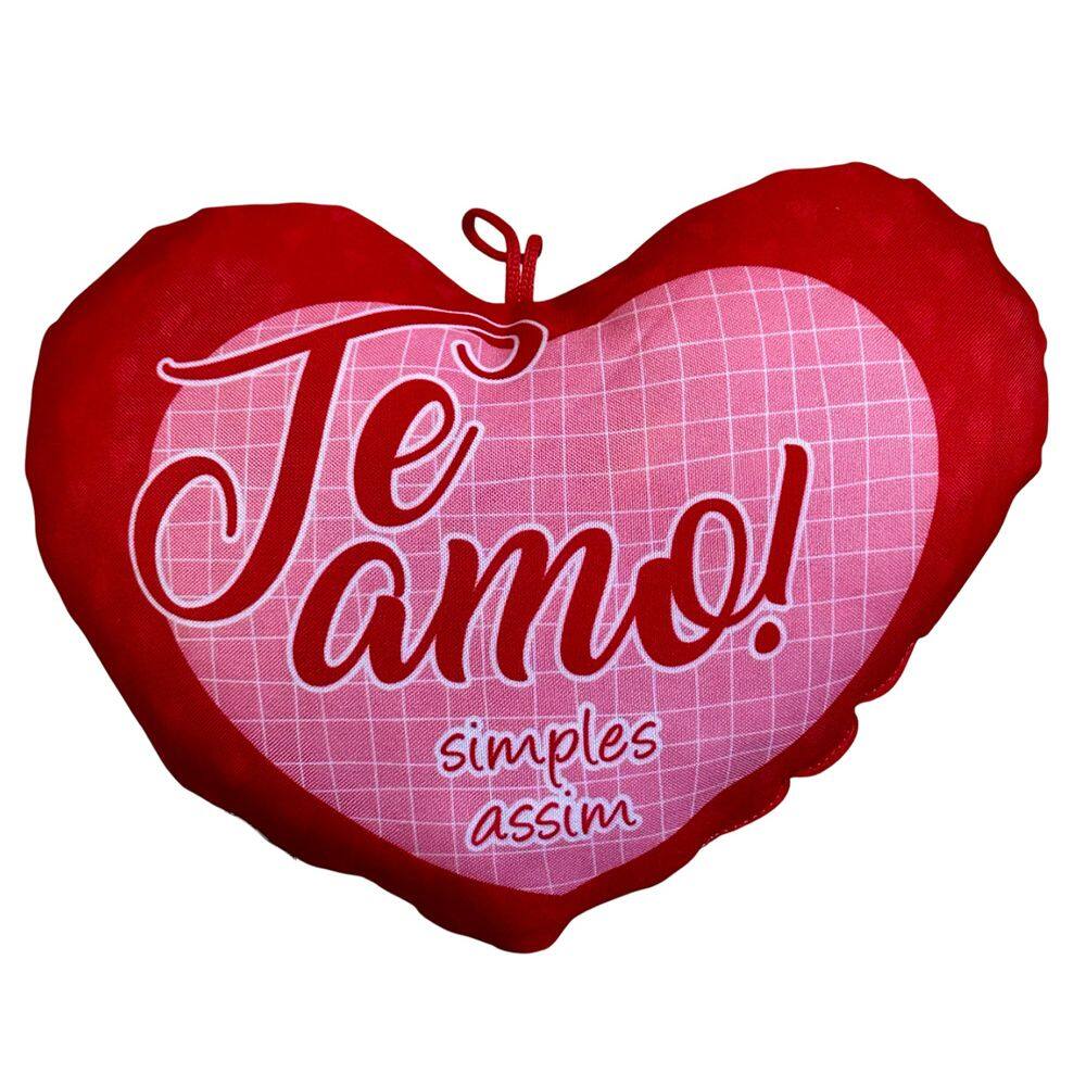 Coracao De Pelucia Vermelho Te Amo Almofada Romantica - 29cm