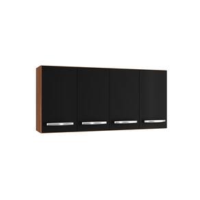Armário Aéreo Mara 1.20 4 Portas na Cor Savana/preto - Móblis