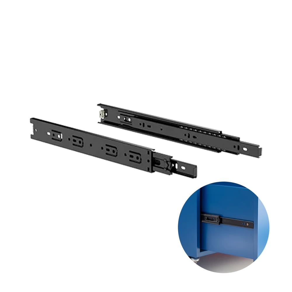 Corrediça Trilho Telescópica Steel de 350mm Cor Preta