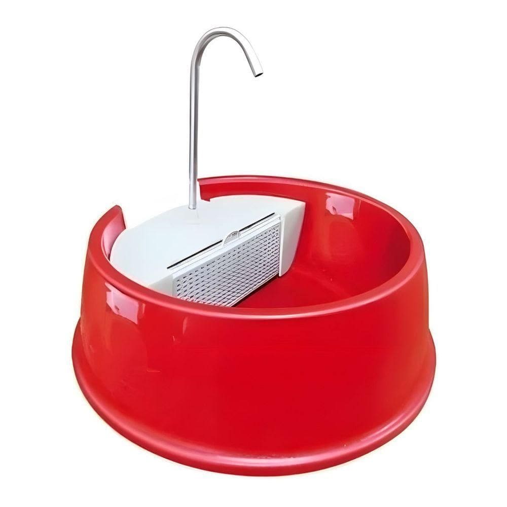 Bebedouro Pet Com Fonte Automática Joy Furacão Pet Bivolt Hidratação Sempre Fresca Para Cães E Gatos Vermelho