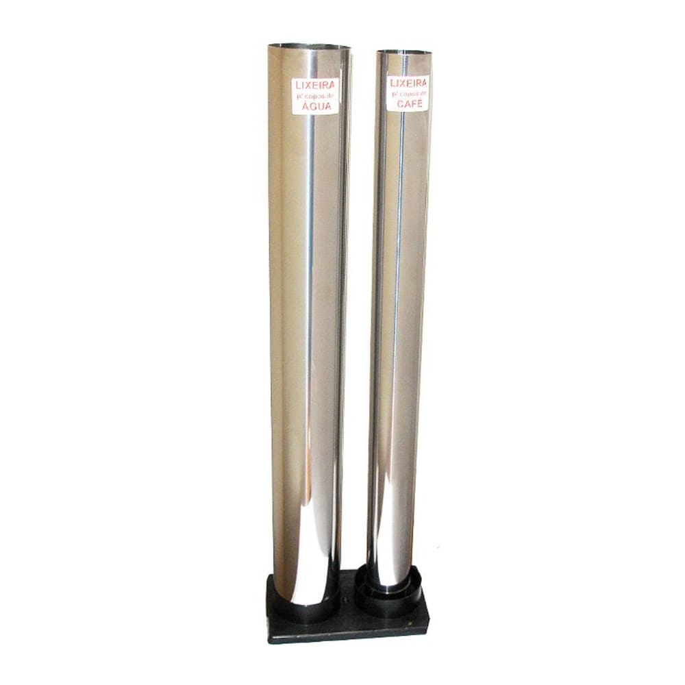 Lixeira para Copos Água/Café em Aço Inox