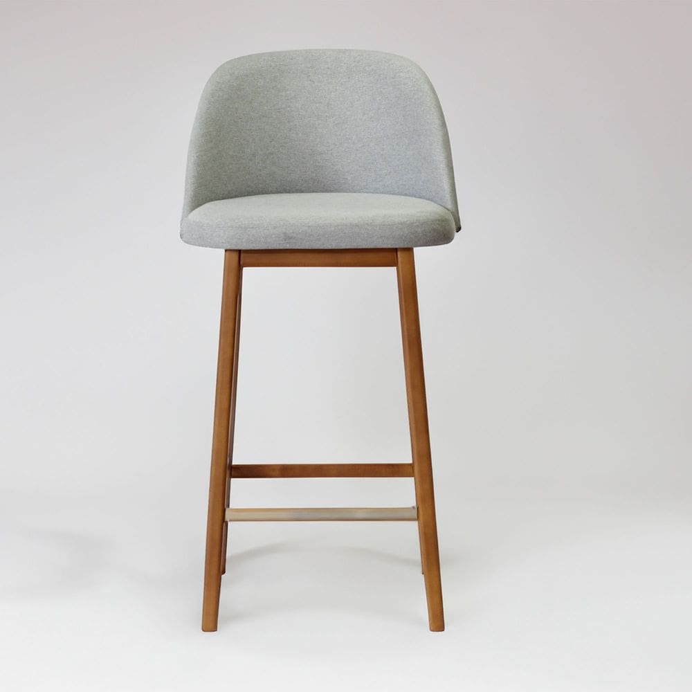 Banqueta Luxo Modelo Genesis Estofamento Linho Cinza