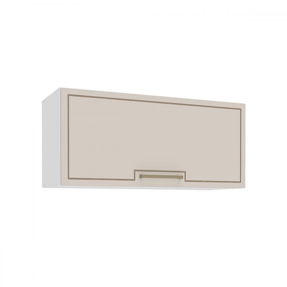 Armário Aéreo Cozinha 80 Cm Amara 1 Porta Branco/Creme - Politorno