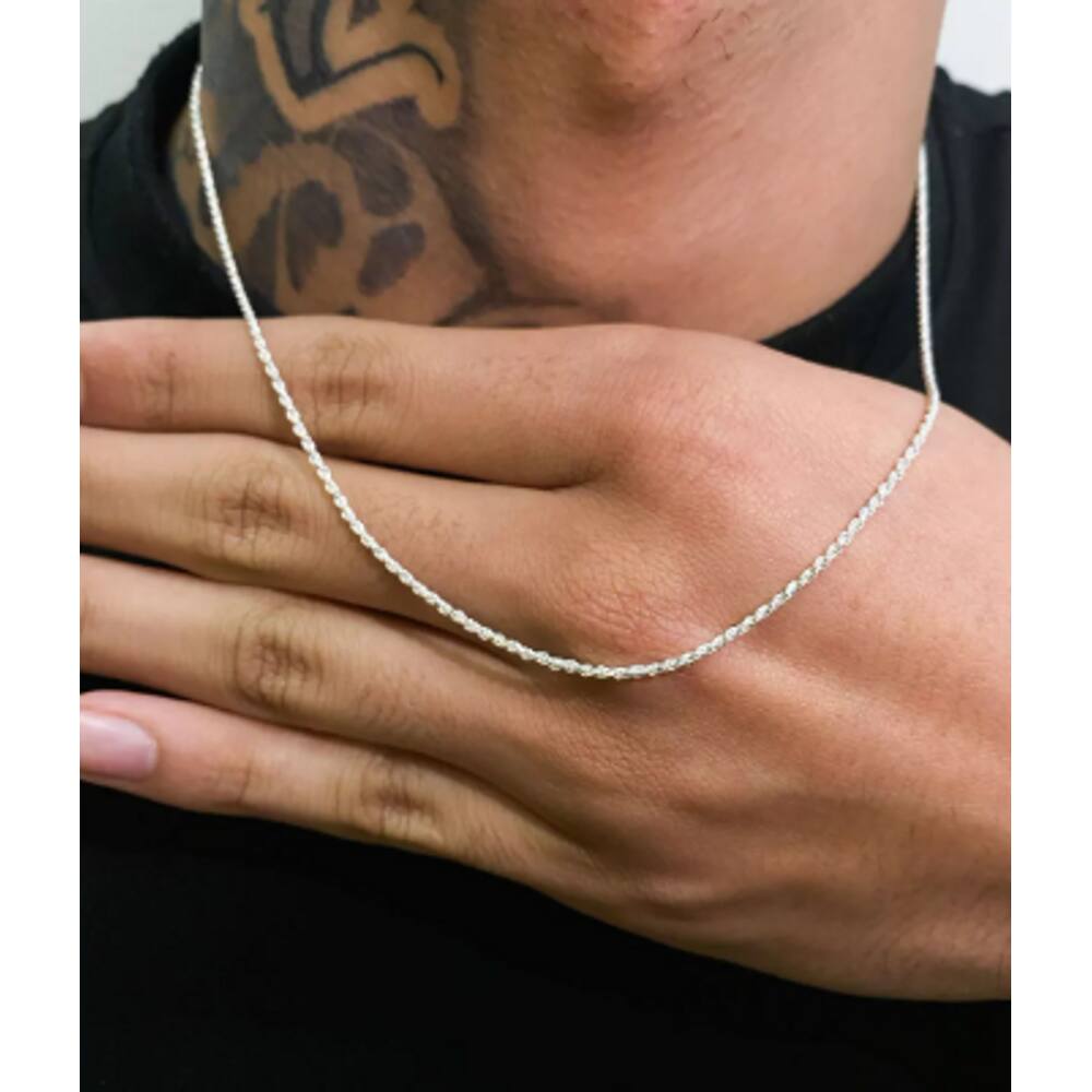 Corrente de Prata Masculina - Elo Baiano 2mm