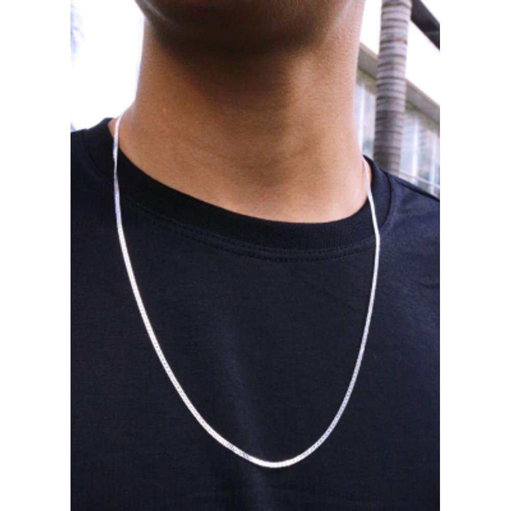 Corrente de Prata Masculina Duplo Grumet 2mm