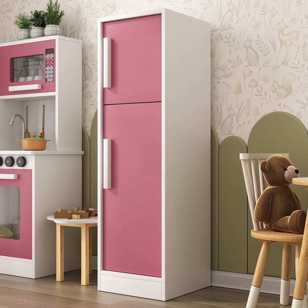 Geladeira de Brinquedo Com Freezer Infantil Para Crianças em Mdf