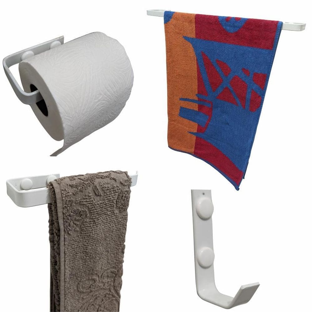 Kit De Acessórios Para Banheiro 4 Pçs Branco Brilho Supremo