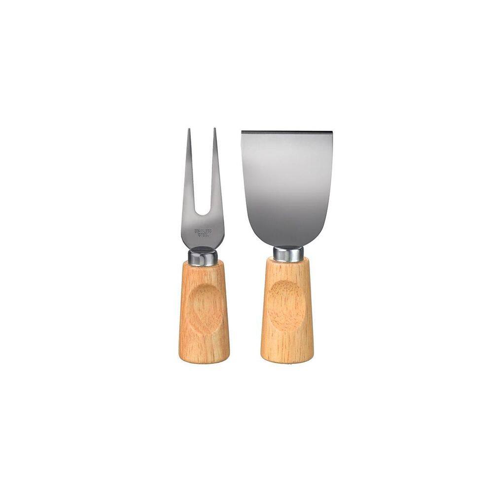 Kit Garfo E Espátula Inox Para Queijos Utensílios Cozinha