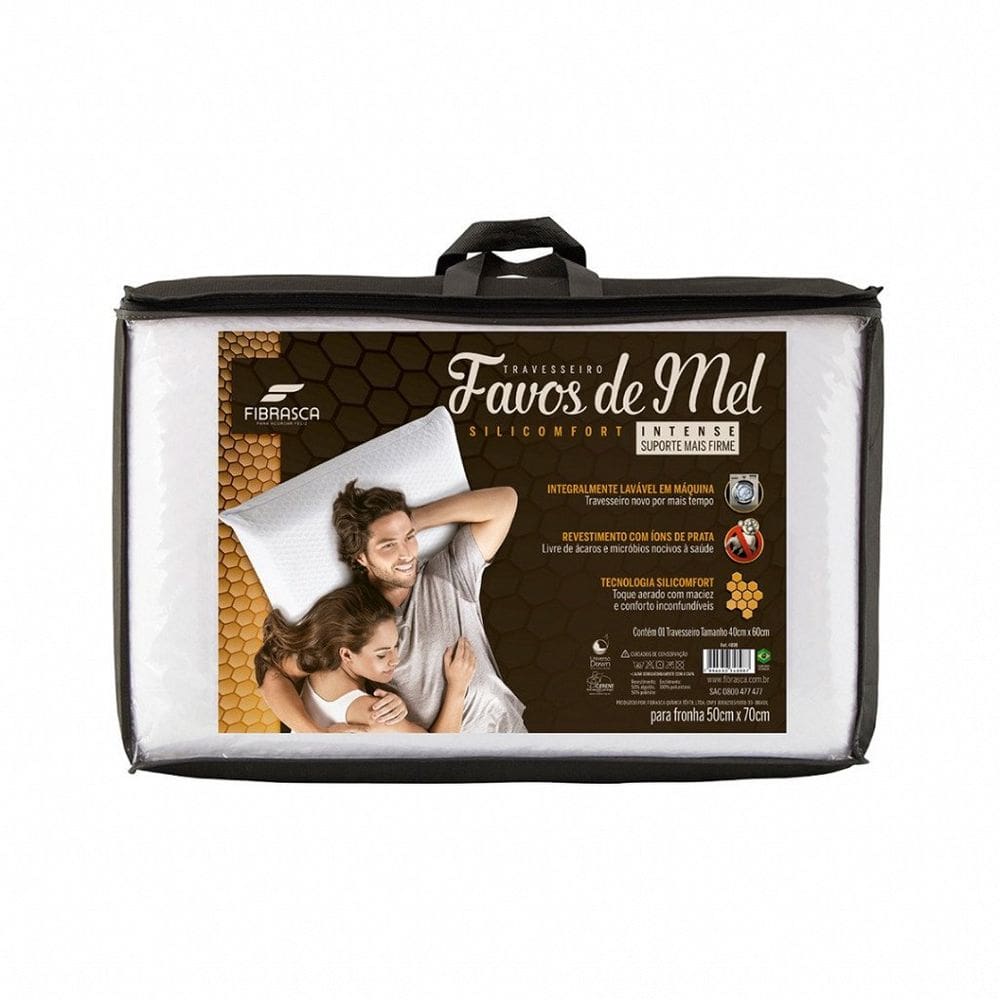 Travesseiro Favos Silicomfort Intense 50x70cm Fibrasca