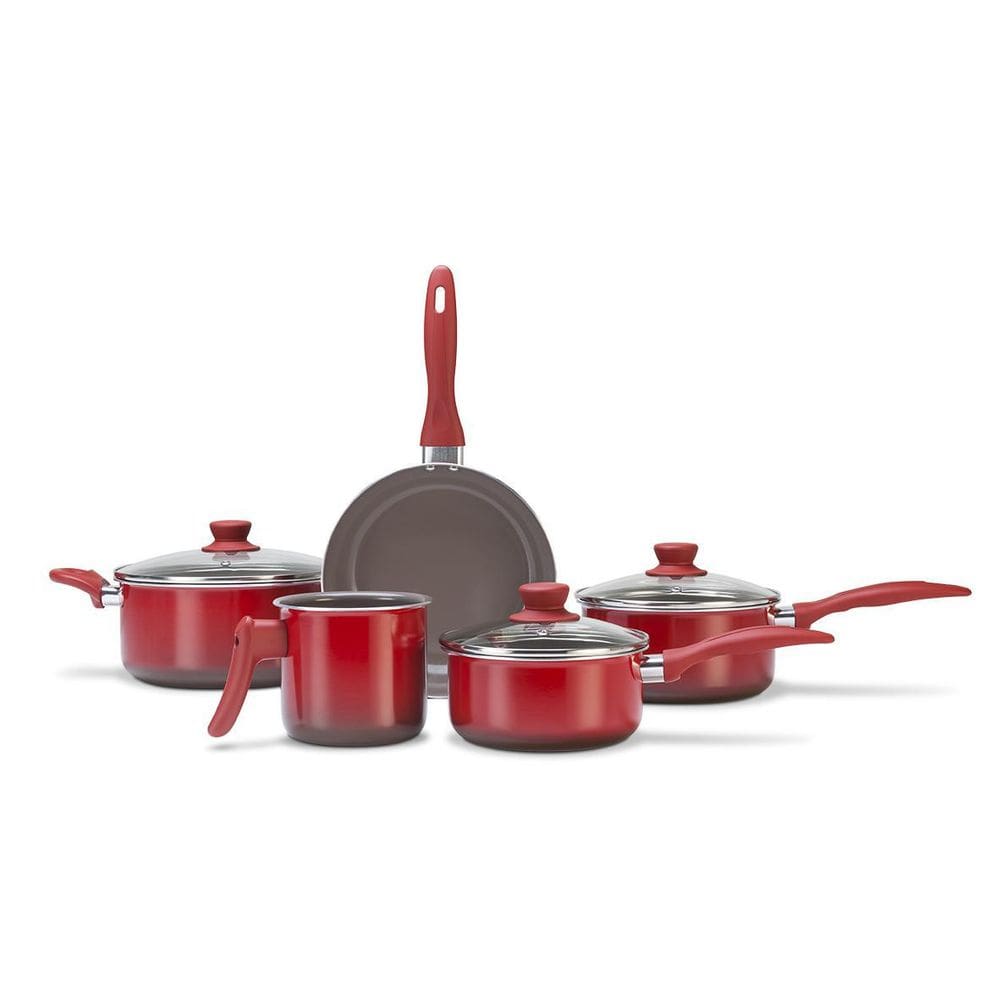 Jogo De Panelas 5 Peças Smart Vermelho Brinox