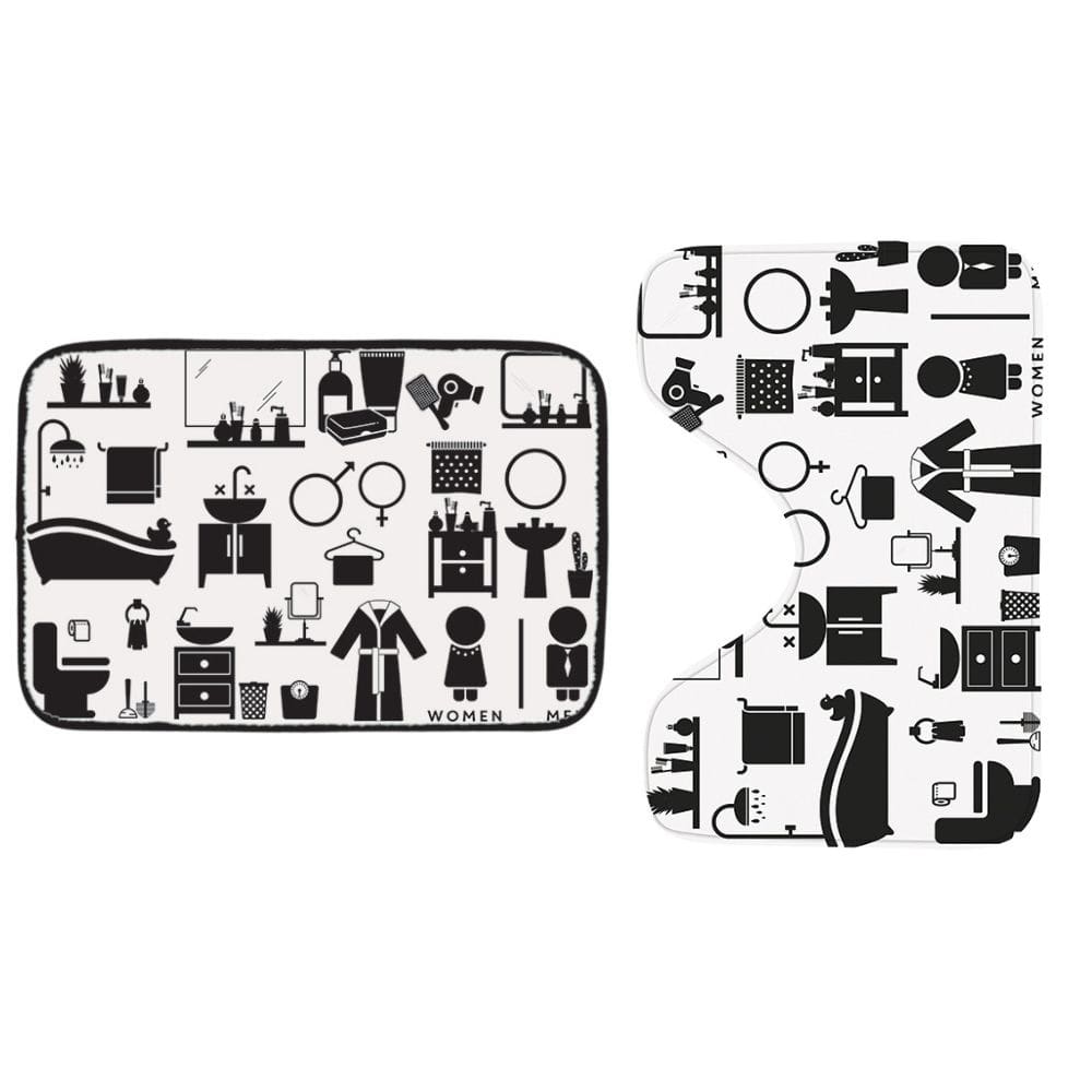 Kit Para Banheiro Art House 2 Peças Preto e Branco