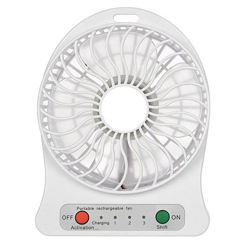 Mini Ventilador Portátil Mesa Usb Com 3 Velocidades Potente Branco