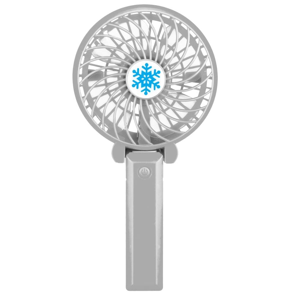 Mini Ventilador de Mesa e Mão Portátil Com Suporte USB e Bateria Recarregável - Branco