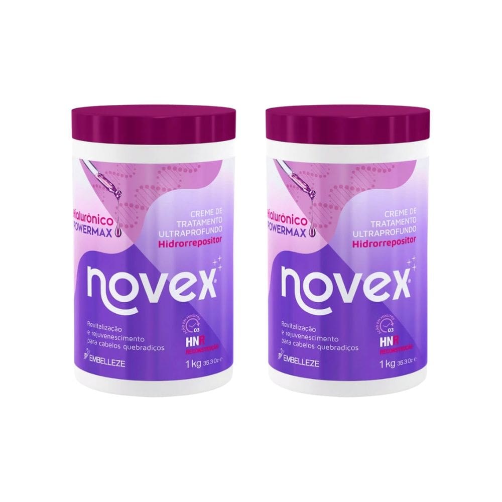 Creme de Tratamento Novex 1kg Hialuronico Powermax-Kit 2un