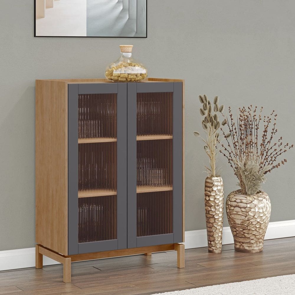 Cristaleira 2 Portas Barcelona 115,5x80x45cm Tauari/Concret