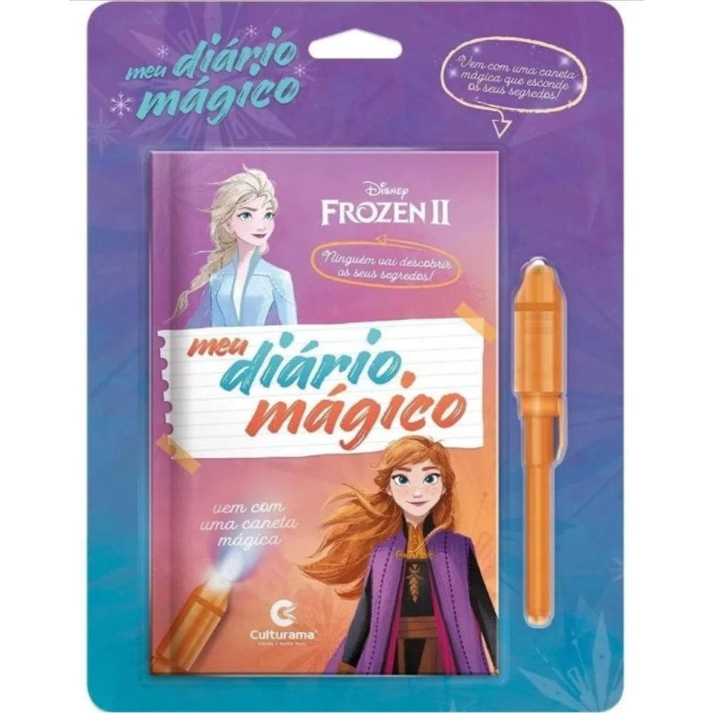 Livro Meu Diário Mágico Frozen 2 Disney Com Caneta Mágica