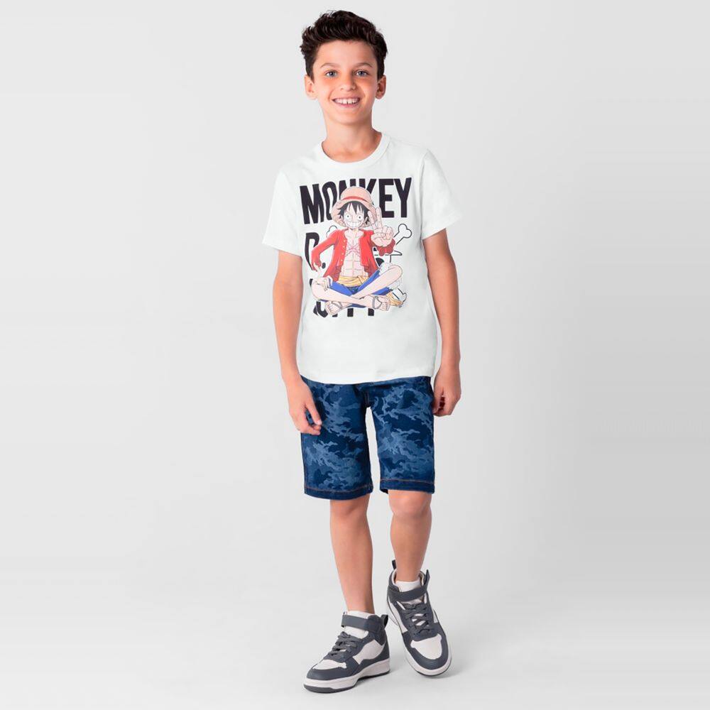 Camiseta One Piece infantil unissex Brandili